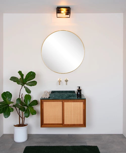 Lucide CARLYN - Plafonnier Salle de bains - 2xE14 - IP54 - Noir - ambiance 2